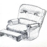 Chair with grumpy face