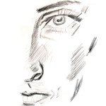 Pencil study of face