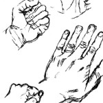 Hands sketch using pen